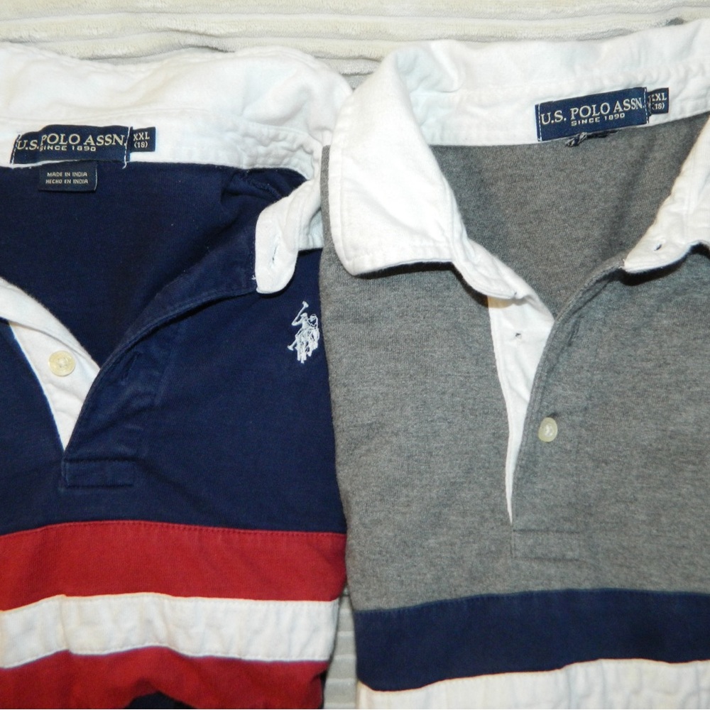 U.S. Polo Assn. Men's Polo Shirts - Navy and Gray
